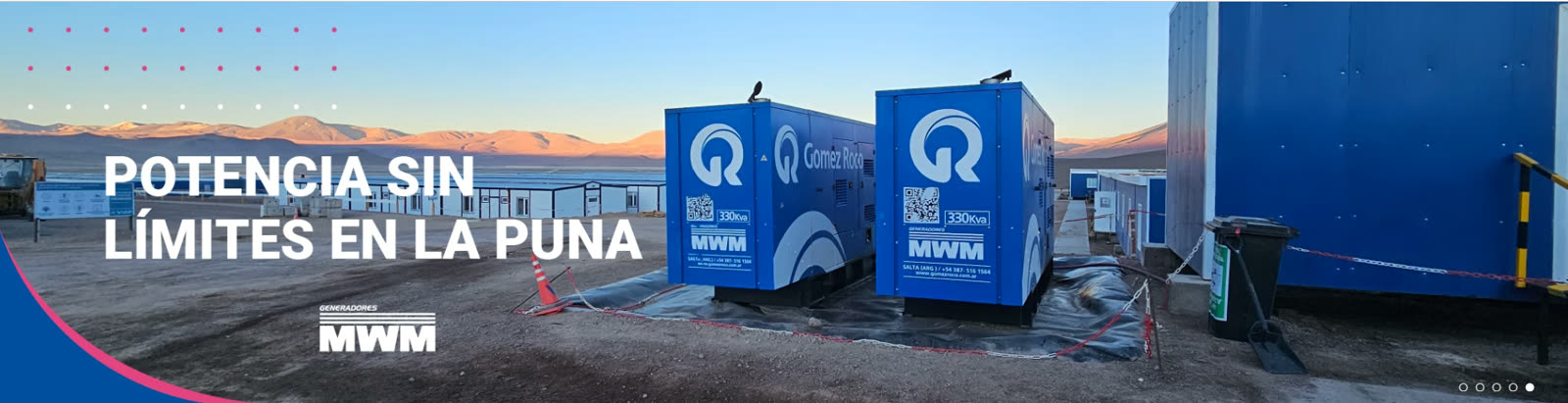 Banner de campaña: generadores MWM de Gomez Roco en la Puna